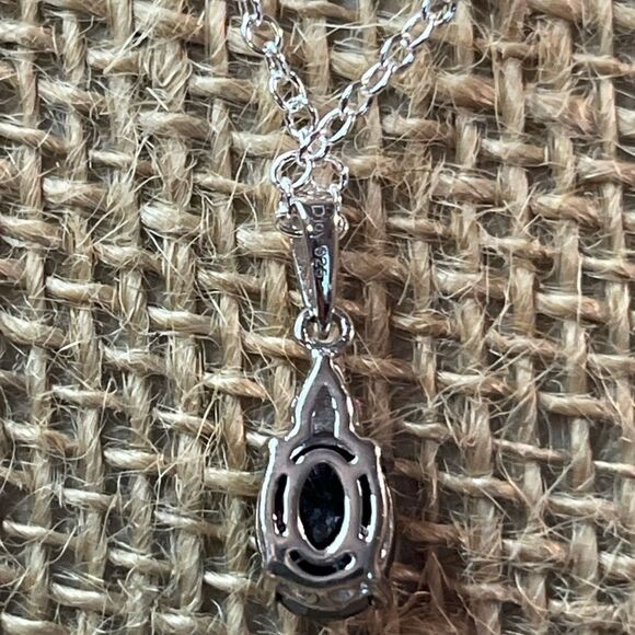 Midnight And Pink Sapphire Ring 8 And Pendant Necklace 18” Set - Picture 3 of 16